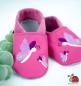 Preview: Krabbelschuhe dunkelrosa Schmetterlinge Mädchen