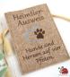 Preview: Handmade Huelle EU-Heimtierausweis Hund Impfpass Filz