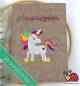 Preview: Huelle HA-Heft Geschenk Schuleinfuehrung Einhorn Regenbogen handgemacht