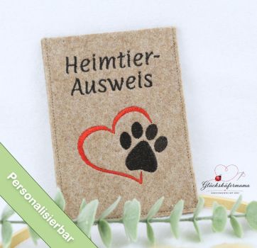 Schlichte, personalisierbare Hülle für den EU-Heimtierausweis