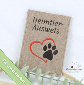 Schlichte, personalisierbare Hülle für den EU-Heimtierausweis