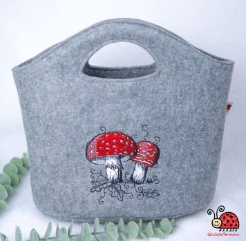 Filzshopper Midi Fliegenpilz Handarbeit