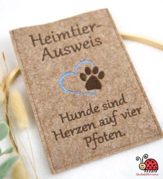 Handmade Huelle EU-Heimtierausweis Hund Impfpass Filz
