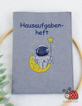 HA-Heft-Umschlag handmade Weltall Filz Astronaut