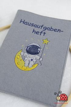 Huelle Hausaufgabenheft Filz Mond Weltraum