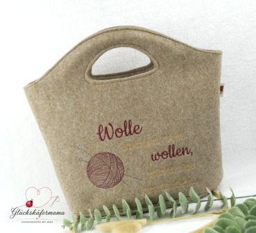 Filzkorb Stricken Haekeln Spruch Midi Geschenk