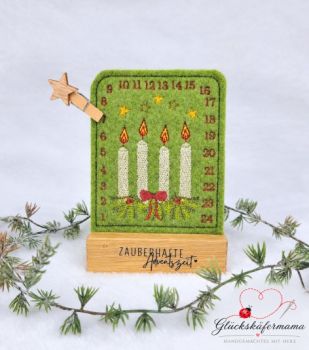 Adentskalender Wollfilz Eichenholz Weihnachtskalender