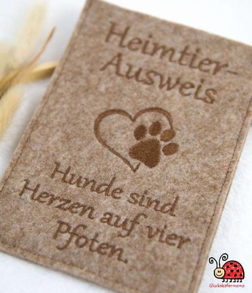 Filzhuelle Tierausweis Hund Impfpass handgemacht