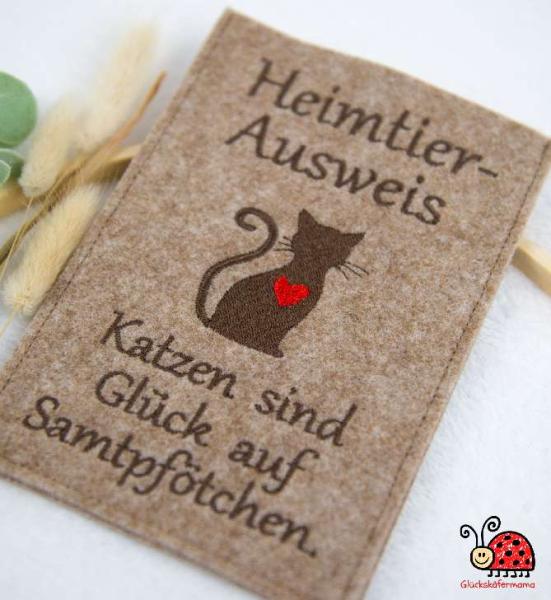 Filz Huelle Heimtierausweis Katze