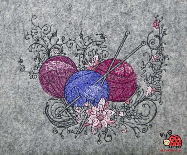 Tasche Strickzeug handmade Geschenk Wolle