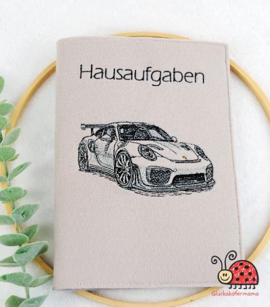 Huelle Hausaufgabenheft Filz Rennwagen Flitzer