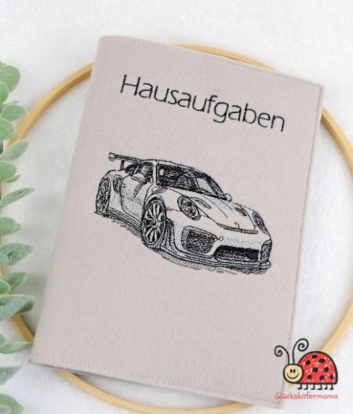 Hausaufgabenheft Huelle Sportwagen Junge