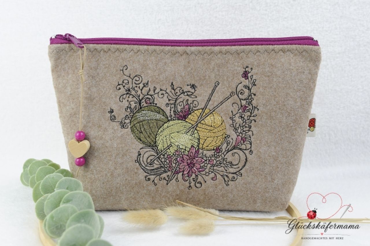 Handarbeitstasche floral Haekeln
