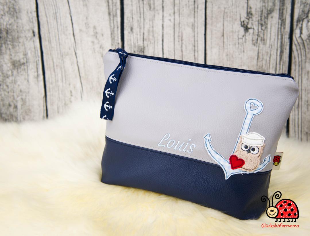 Krimskrams- und Kulturtasche "Anker-Eule"