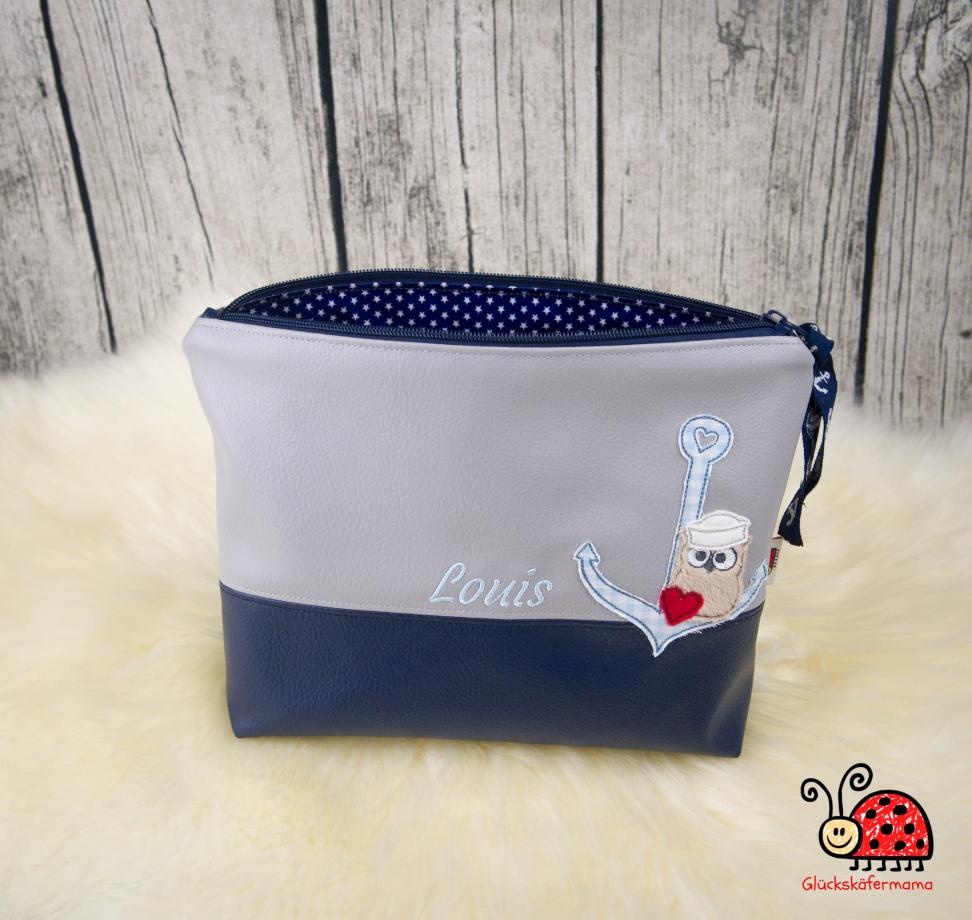 Krimskrams- und Kulturtasche "Anker-Eule"